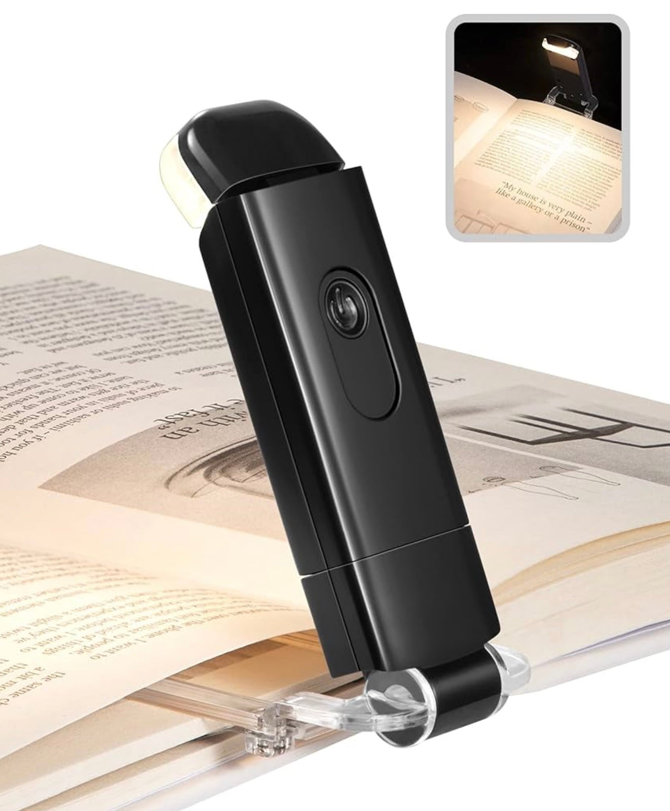 PocketLit | USB Rechargeable Clip On LED Book Light for Reading in Bed | Eye Care Night Reading Light for Book Lovers, Students & Travel
