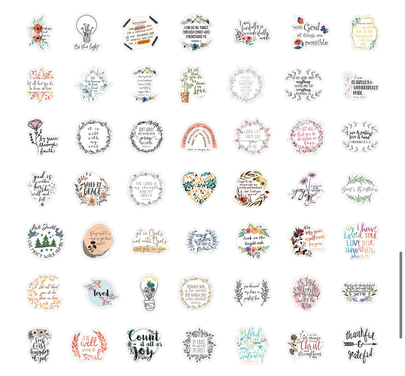 Christian Sticker Set (50 Pcs) CODE 05
