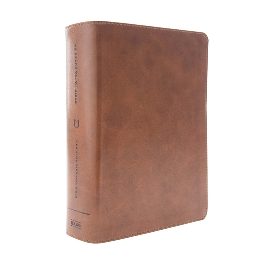 CSB He Reads Truth Bible, Saddle LeatherTouch