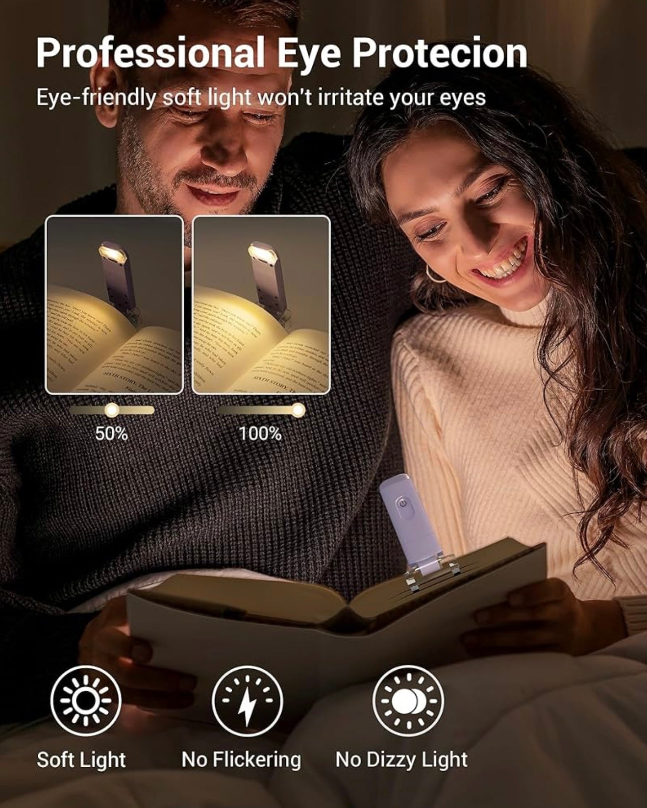 PocketLit | USB Rechargeable Clip On LED Book Light for Reading in Bed | Eye Care Night Reading Light for Book Lovers, Students & Travel