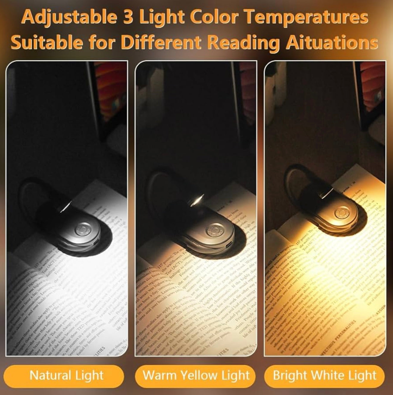 LumiClip | USB Rechargeable Clip On LED Reading Light for Reading in Bed | Eye Care Night Book Light for Book Lovers, Students & Travel