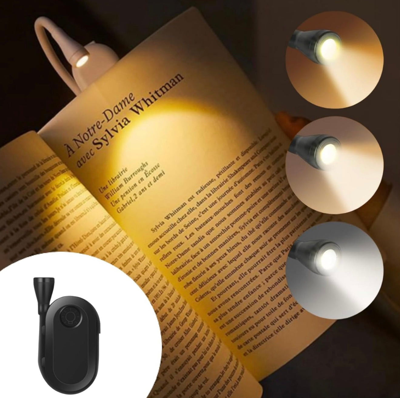 LumiClip | USB Rechargeable Clip On LED Reading Light for Reading in Bed | Eye Care Night Book Light for Book Lovers, Students & Travel