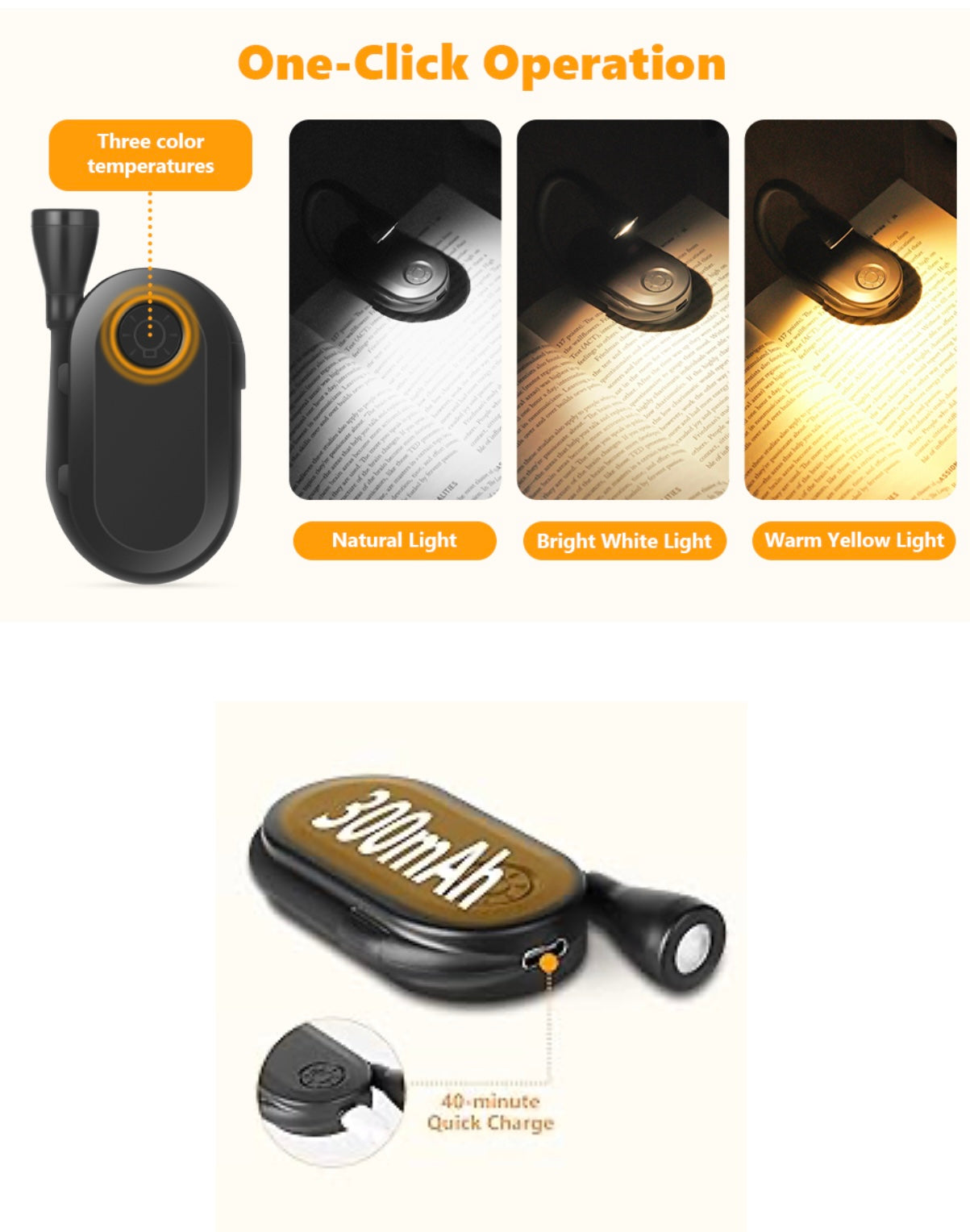LumiClip | USB Rechargeable Clip On LED Reading Light for Reading in Bed | Eye Care Night Book Light for Book Lovers, Students & Travel