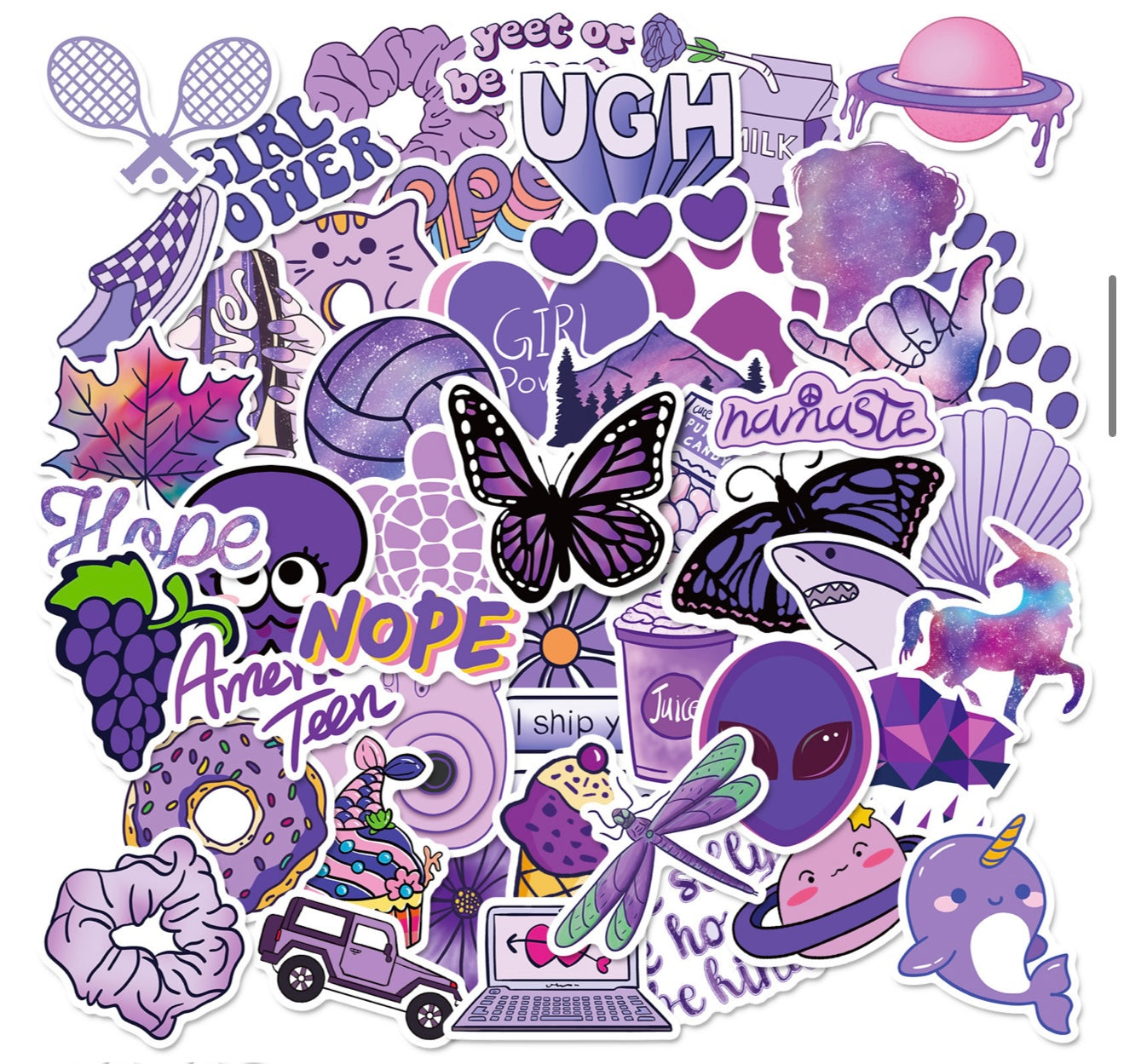 Purple Sticker Set (50+ pieces)