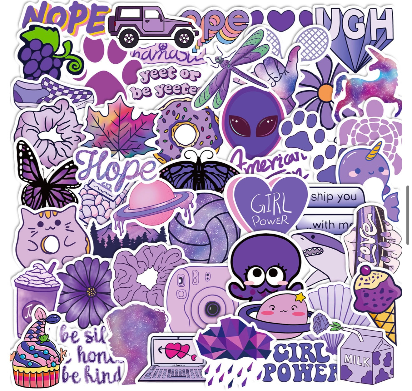 Purple Sticker Set (50+ pieces)