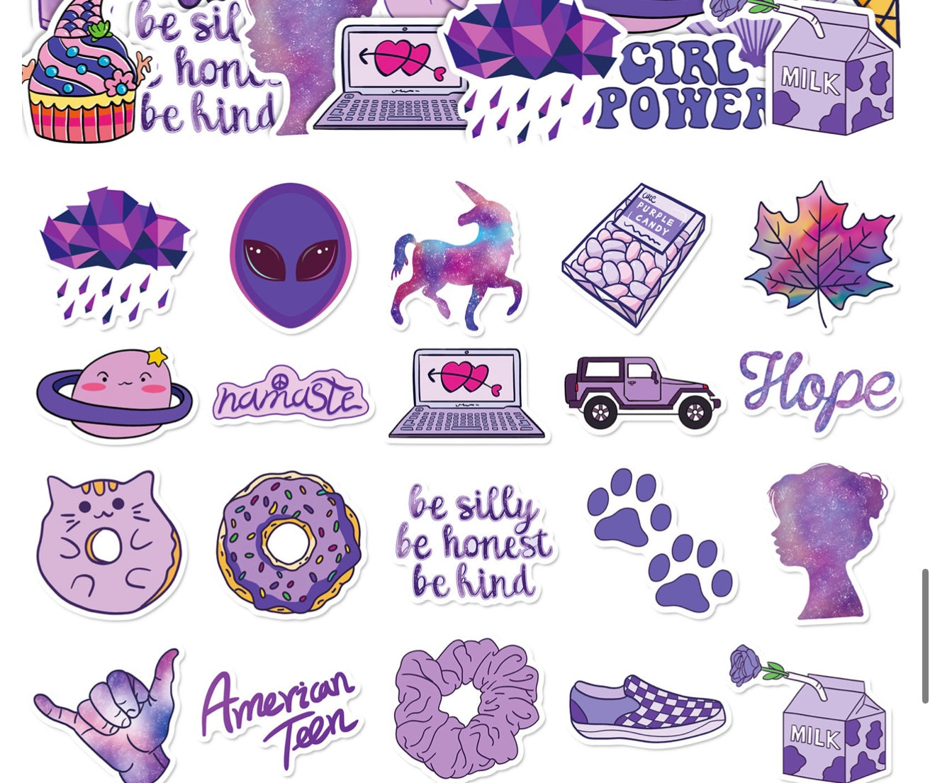Purple Sticker Set (50+ pieces)
