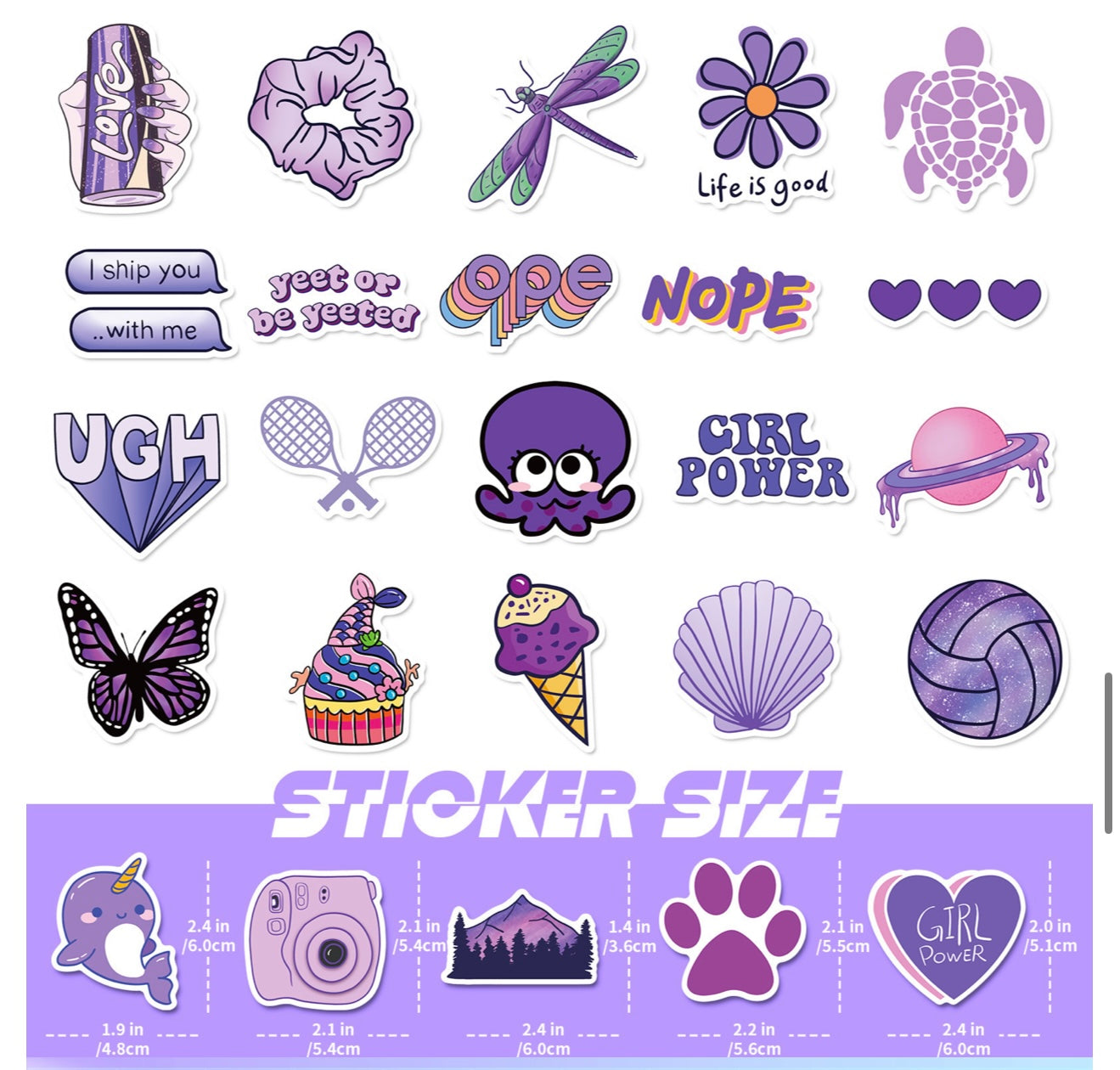 Purple Sticker Set (50+ pieces)