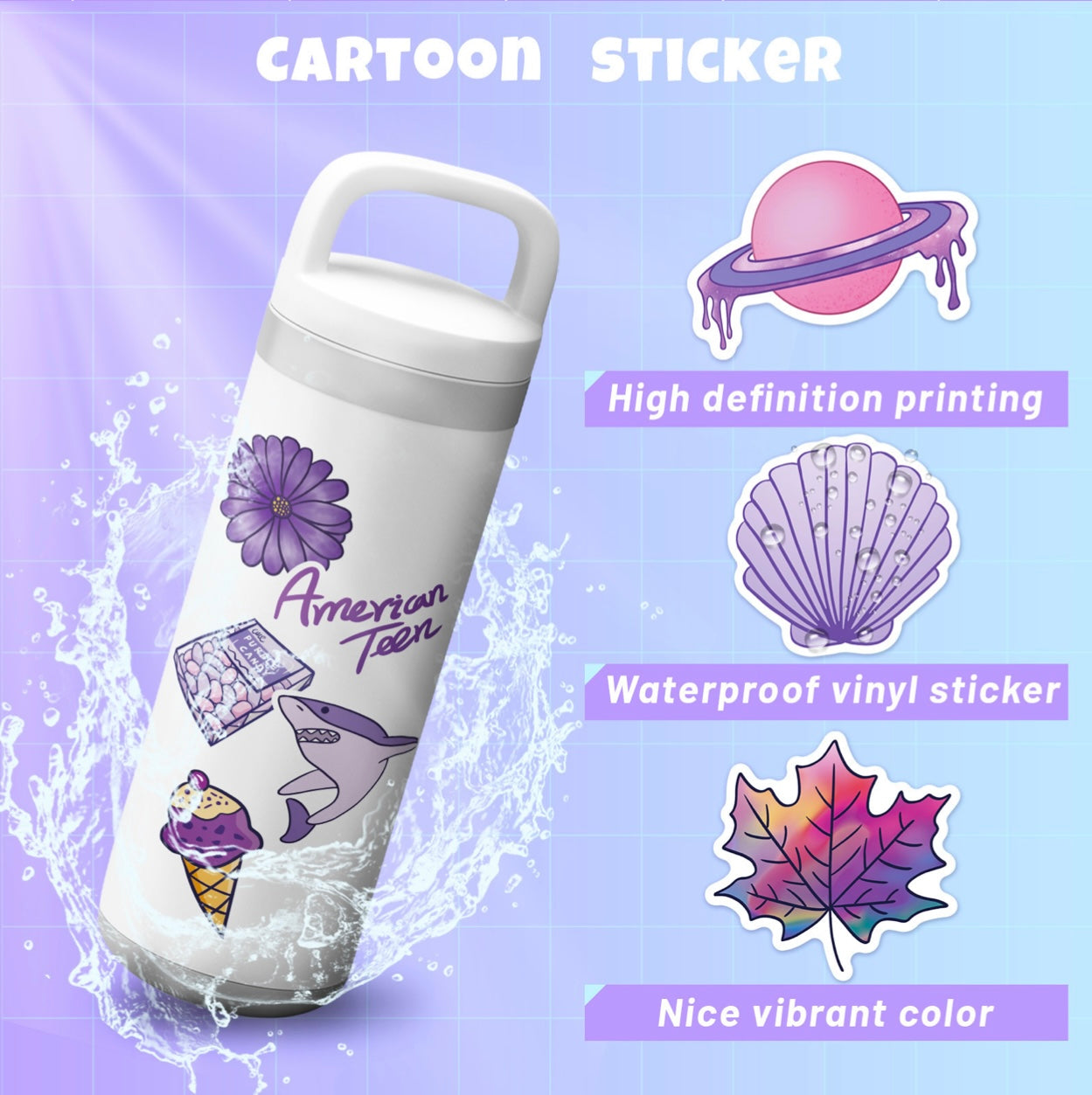 Purple Sticker Set (50+ pieces)