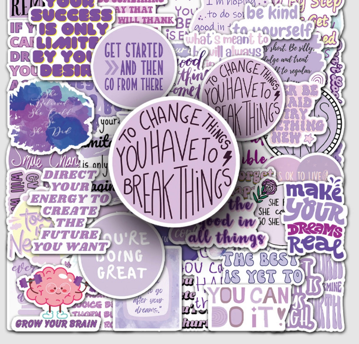 Purple Affirmation sticker set (50 Pcs)