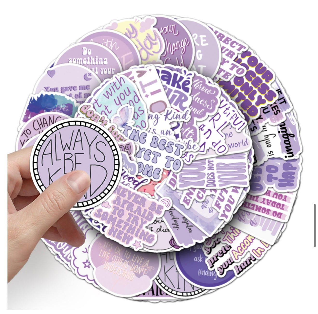 Purple Affirmation sticker set (50 Pcs)