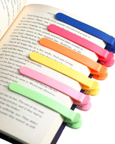 Silicone Bookmarks Set of 3 | Flexible Clip On Page Markers for Books | Skin Friendly Washable Reading Accessories for Book Lovers, Students & Kids