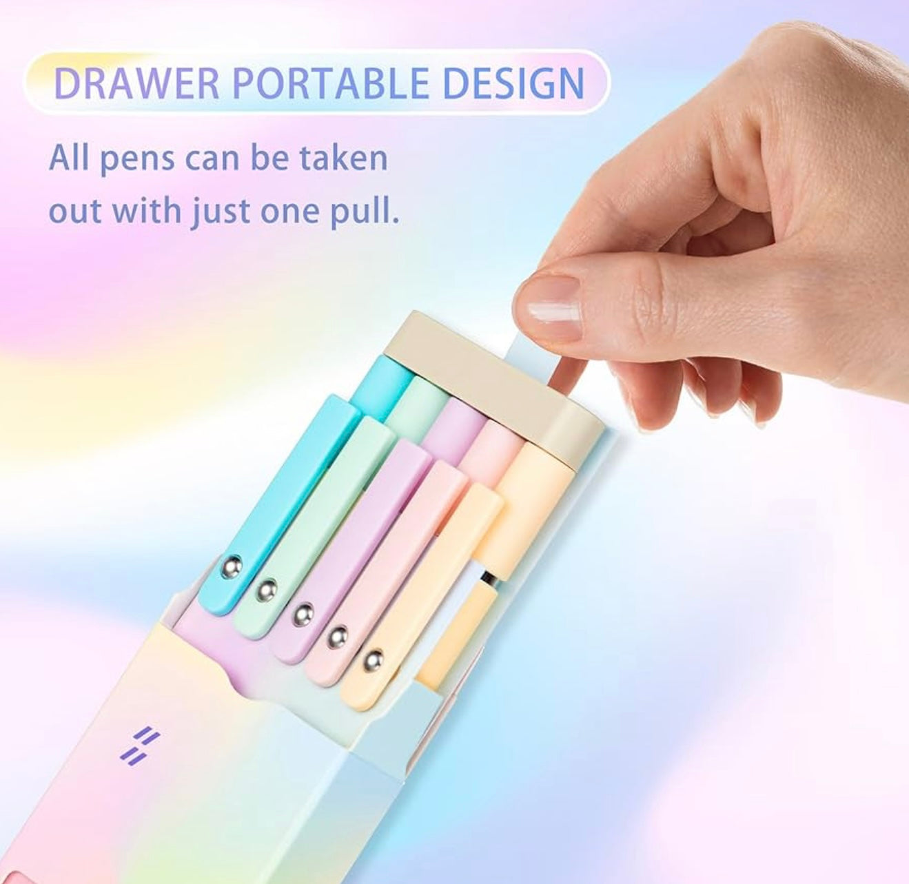 Zennyth Aurora Gel Pens Set of 5 | Aesthetic Holographic Retractable Pens | Smooth Writing Pens for Journaling, Planners & Creative Projects