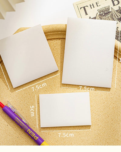 Transparent, 3  Sizes Clear Sticky Notes Pads, Waterproof Self-Adhesive Translucent See Through Sticky Notes for Annotating