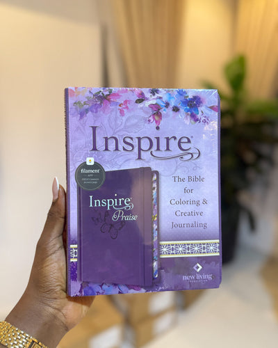 Inspire PRAISE Bible NLT  ( Hardcover, Purple): Inspire Coloring Bible Nearly 500 Illustrations to Color, Creative Journaling Bible Space