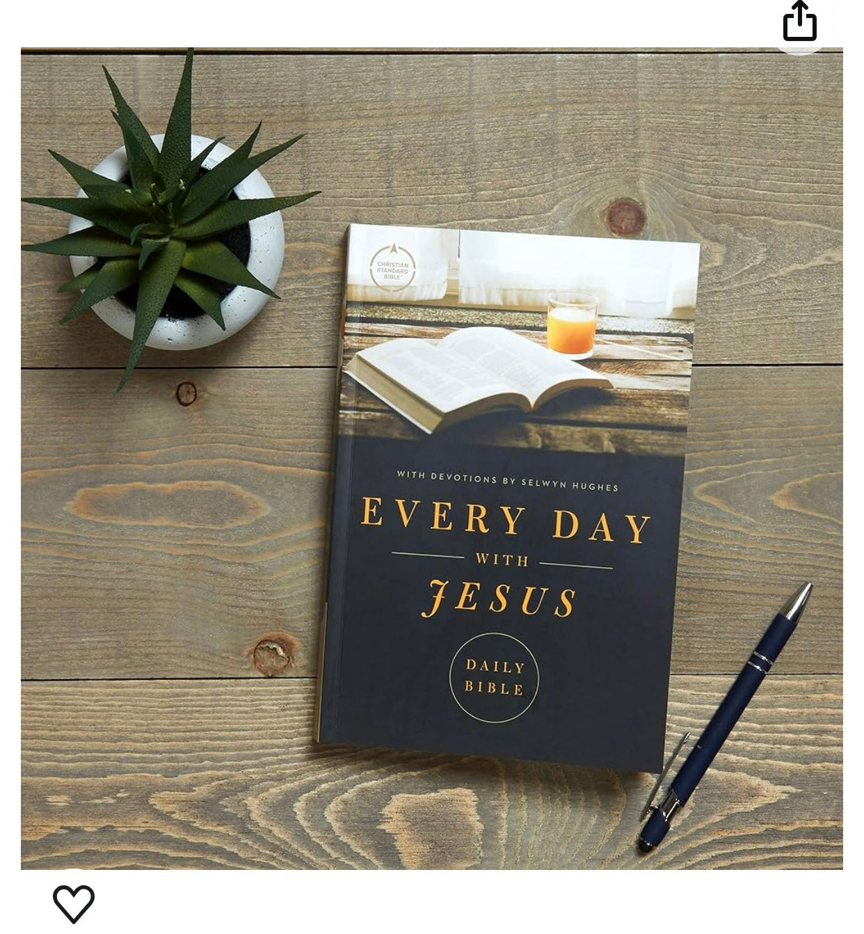 CSB Every Day with Jesus Daily Bible, Sage LeatherTouch, Black Letter, Reading Plan, One Year, Devotionals, Easy-to-Read Bible Serif Type