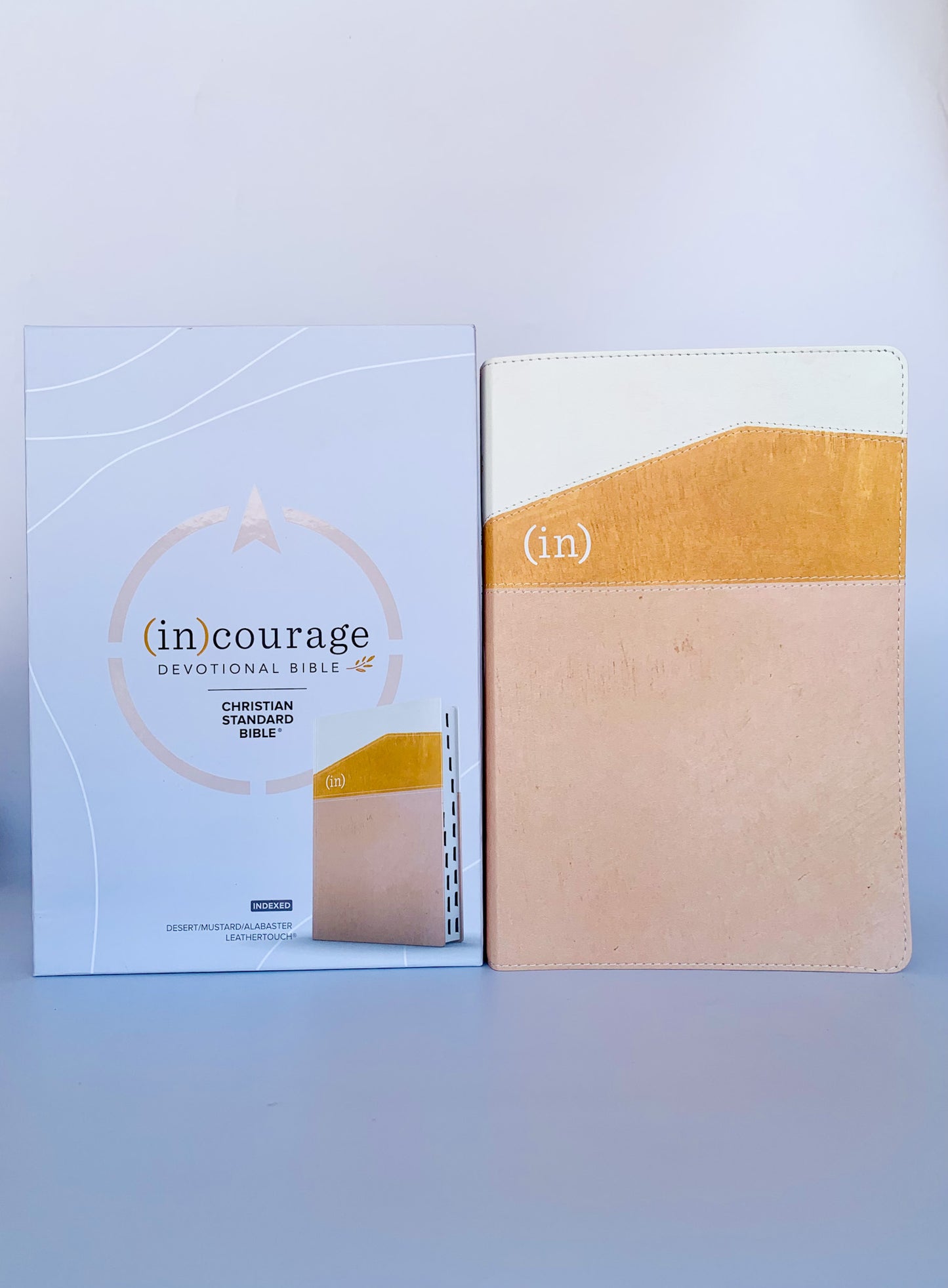 CSB (in)courage Devotional Bible Desert/Mustard/Alabaster LeatherTouch, Indexed, Black Letter, Full-Color Design, Devotionals, Journaling Space,