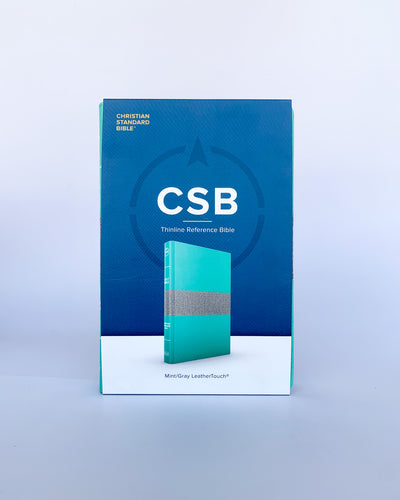 CSB Thinline Reference Bible, Mint/Gray LeatherTouch, Red Letter, Presentation Page, Cross-References, Full-Color Maps, Easy-to-Read Bible Serif Type