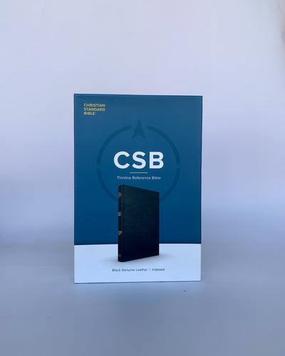 CSB Thinline Reference Bible, Black Genuine Leather, Indexed, Red Letter, Presentation Page, Cross-References, Full-Color Maps, Easy-to-Read Bible Ser