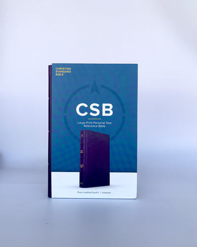 CSB Large Print Personal Size Reference Bible, Purple LeatherTouch, Indexed, Red Letter.