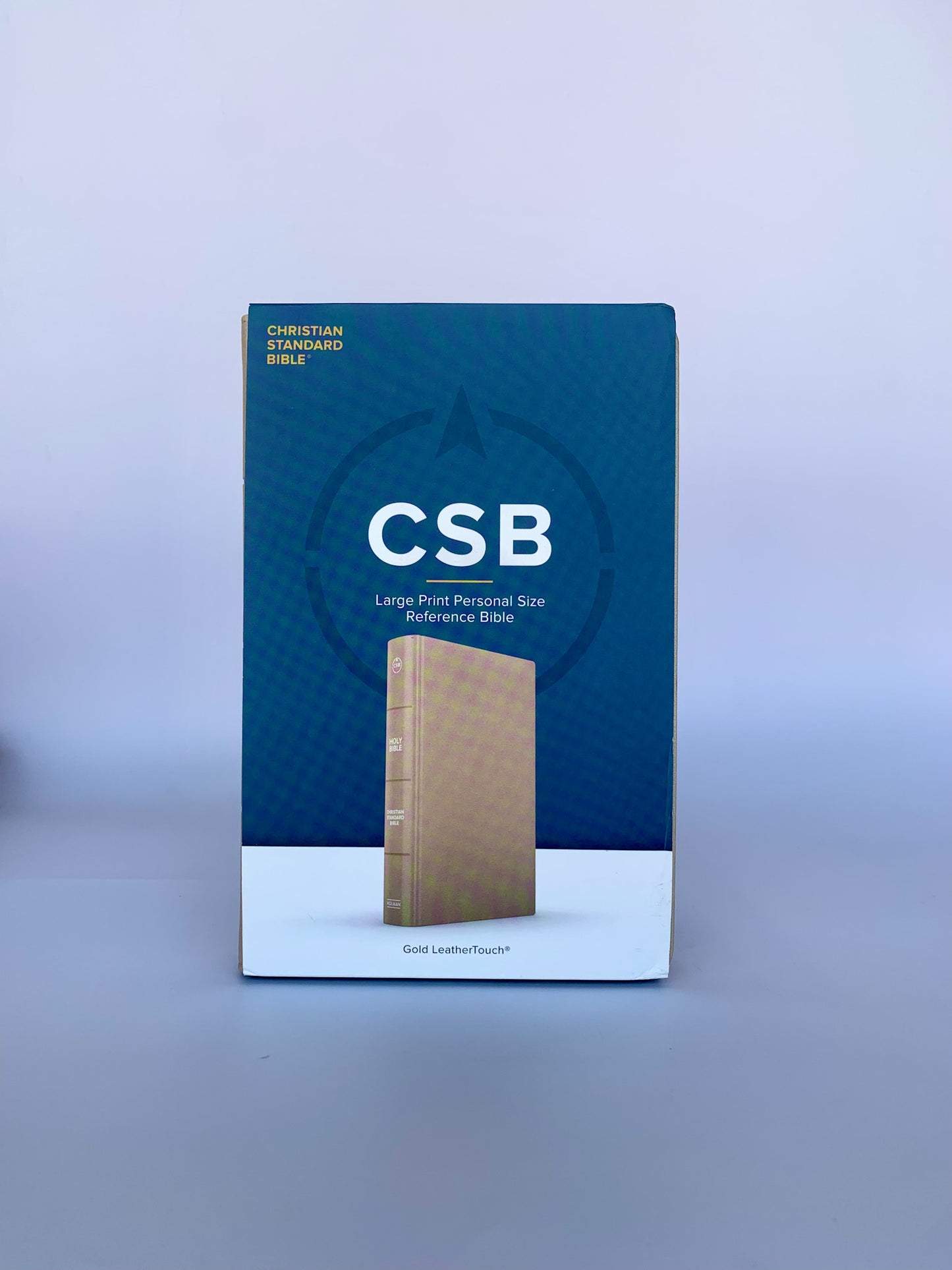 CSB Large Print Personal Size Reference Bible, Gold LeatherTouch, Red Letter,