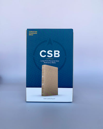 CSB Large Print Personal Size Reference Bible, Gold LeatherTouch, Red Letter,