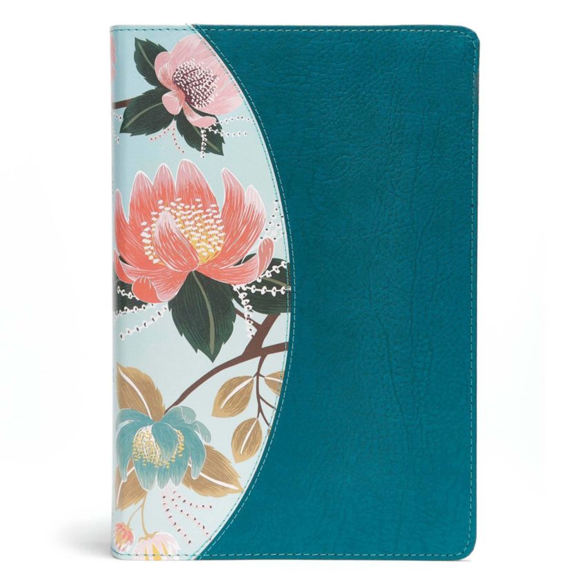 The CSB Study Bible For Women, Teal Flowers LeatherTouch: Faithful and True