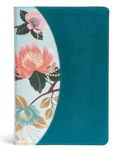 The CSB Study Bible For Women, Teal Flowers LeatherTouch: Faithful and True