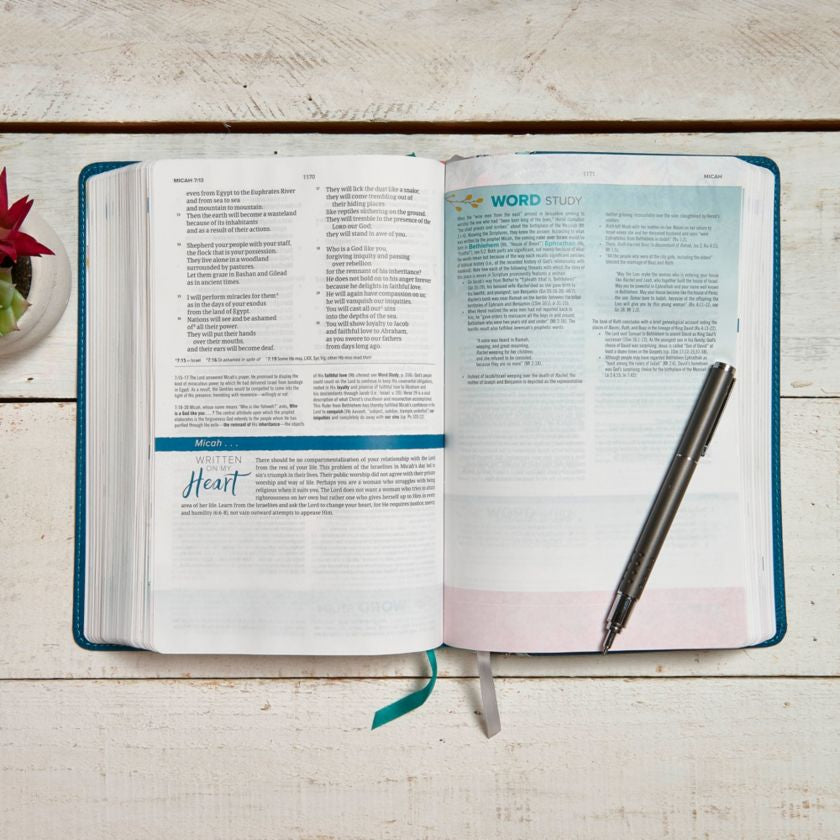 The CSB Study Bible For Women, Teal Flowers LeatherTouch: Faithful and True