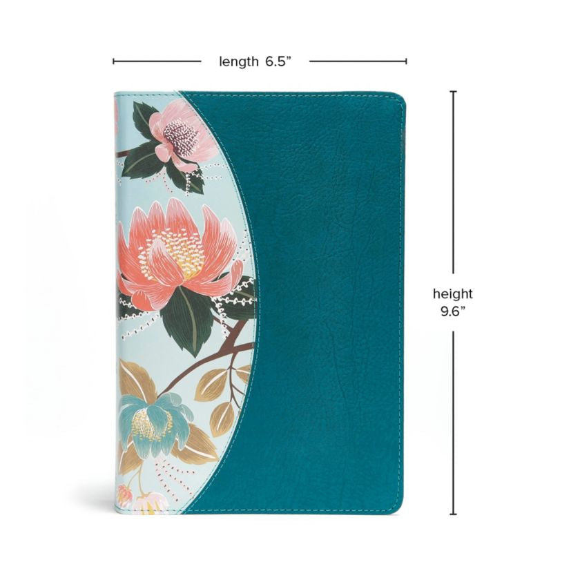 The CSB Study Bible For Women, Teal Flowers LeatherTouch: Faithful and True