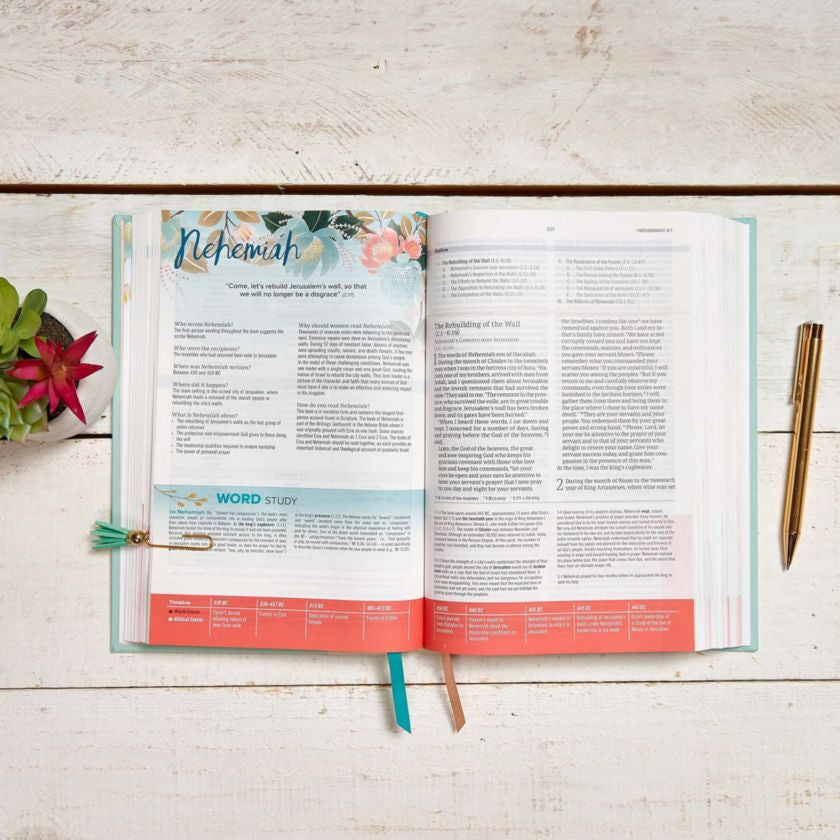 The CSB Study Bible For Women, Light Turquoise/Sand Hardcover: Faithful and True