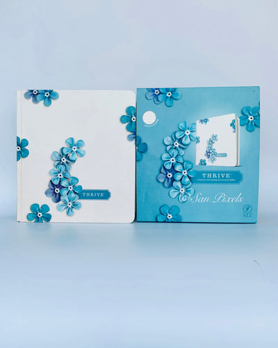 NLT THRIVE Creative Journaling Devotional Bible (Hardcover, Sky Blue)