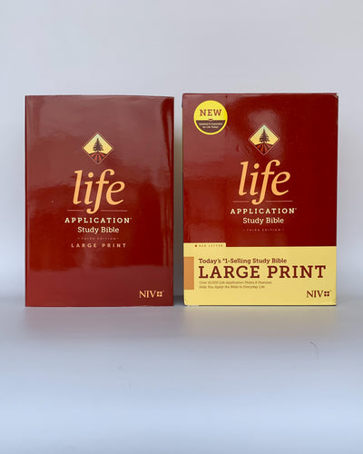 NIV Life Application Study Bible, Third Edition, Large Print (Hardcover, Red Letter, RED Color)