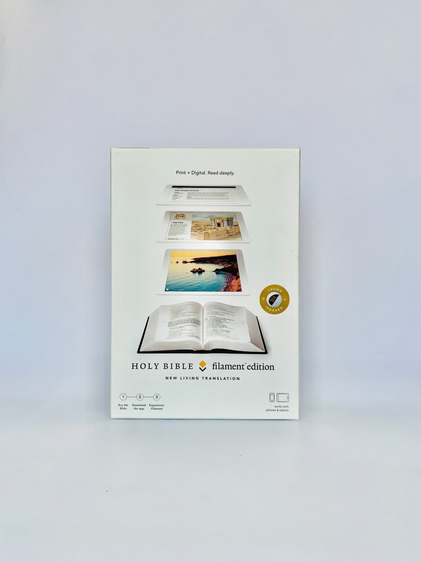 NLT Filament Bible (Hardcover Cloth, Grey, Index): Premium Bible with Access to Filament Bible App, Mobile Access to Study Notes, Devotionals, Video