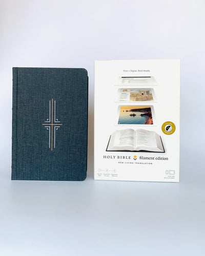NLT Filament Bible (Hardcover Cloth, Grey, Index): Premium Bible with Access to Filament Bible App, Mobile Access to Study Notes, Devotionals, Video