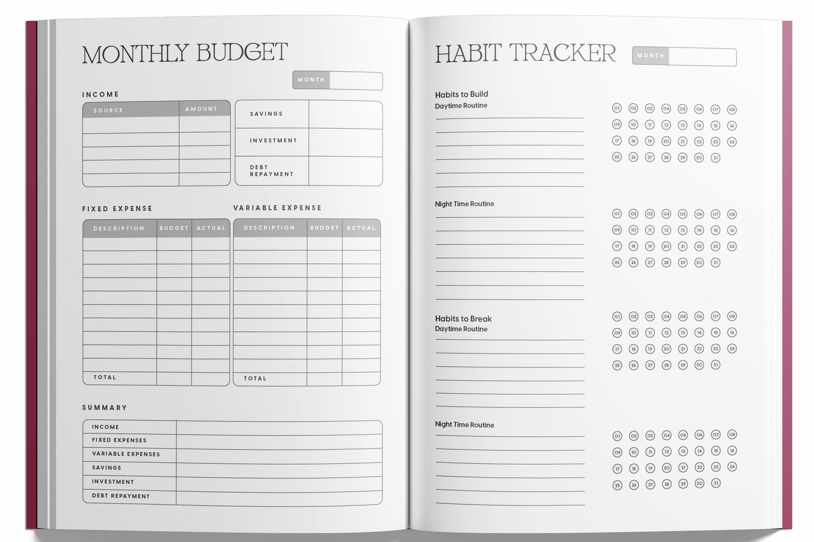 Planner page preview