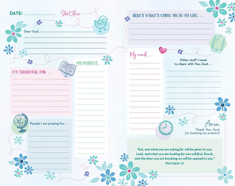 The Prayer Map Bible for Girls NLV [Sky Blue Shimmer]
