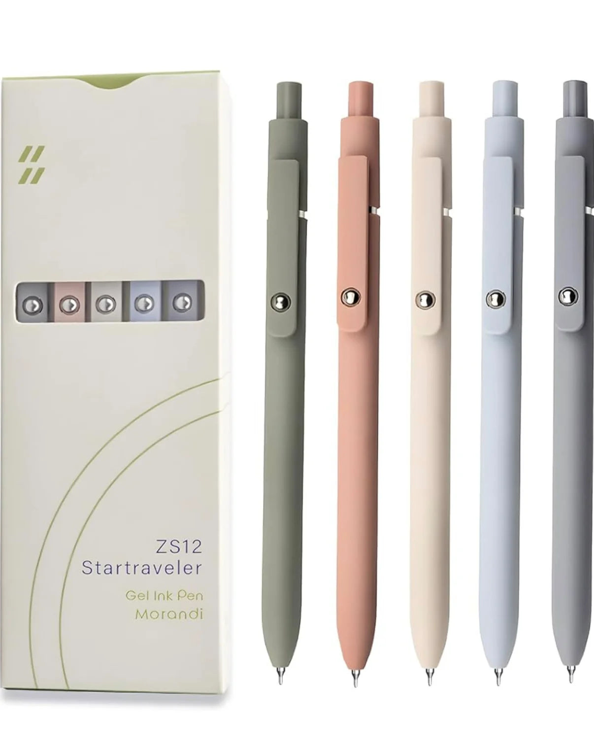Zennyth Gel Pens Set of 5 | Quick Dry Retractable Rollerball Pens for Journaling, Bullet Journal & School
